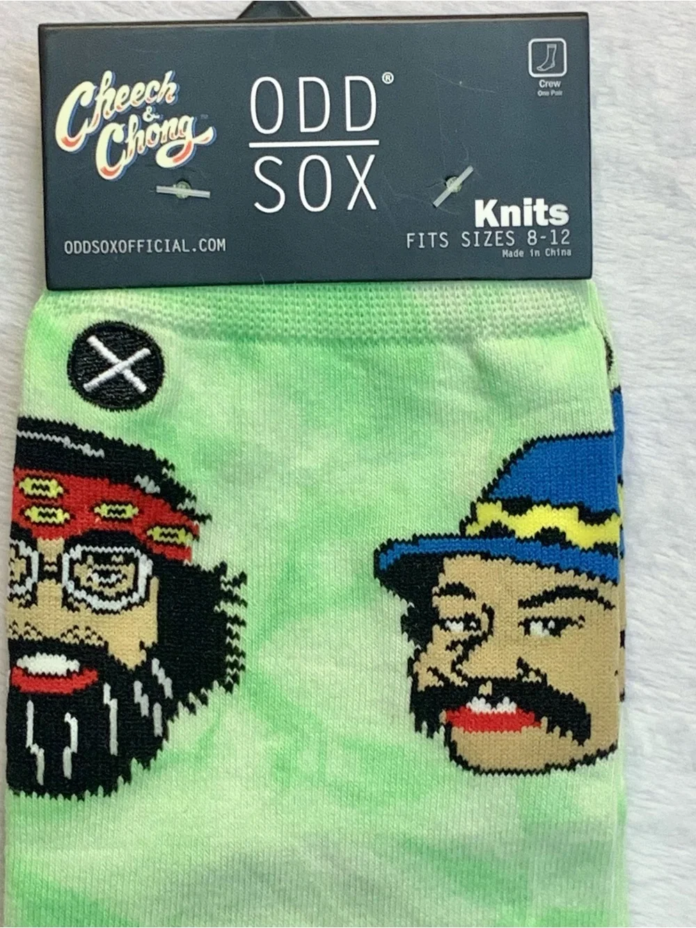 Odd Sox Cheech and Chong Socks Printed Socks Green Sizes 8-12 NEW